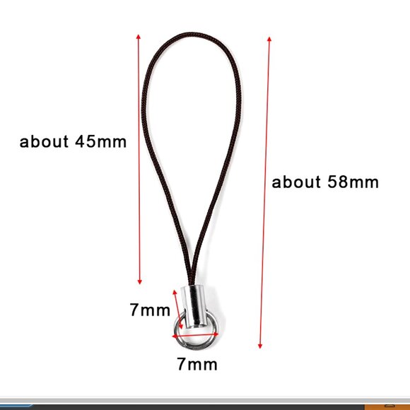 3/$10, Black Lanyard Split Ring Strap for Cell Phone, Keychain, Bag Charms - Picture 5 of 5